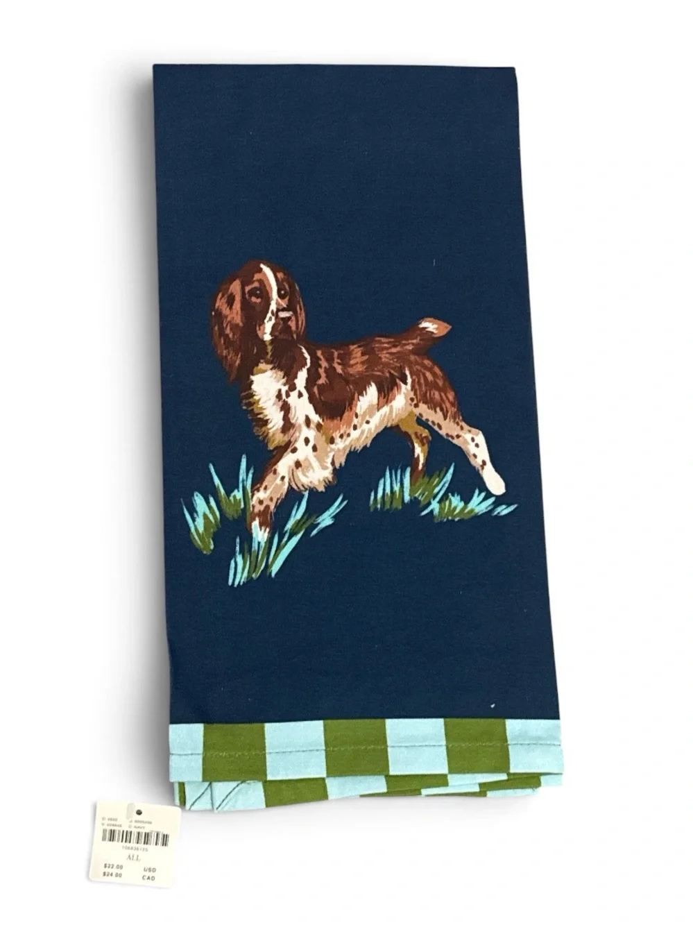 ANTHROPOLOGIE Portobello Dog Dish Towel Blue $24 NWT